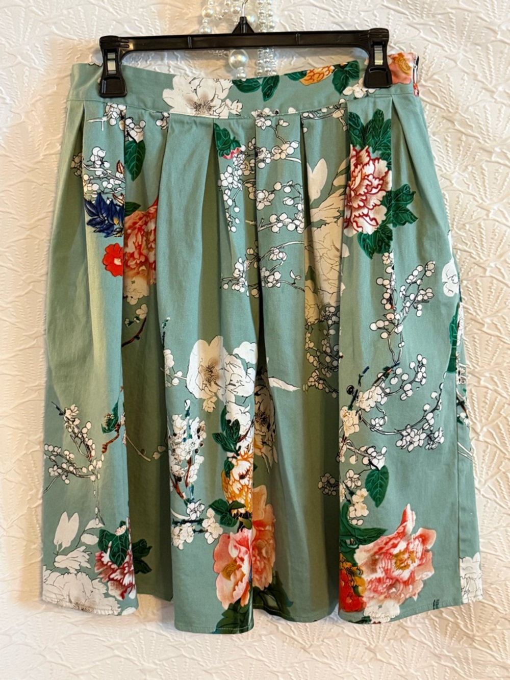 PRICE ⬇️ Floral Pleated Skirt Sage Green Cottagecore Spring Garden Party